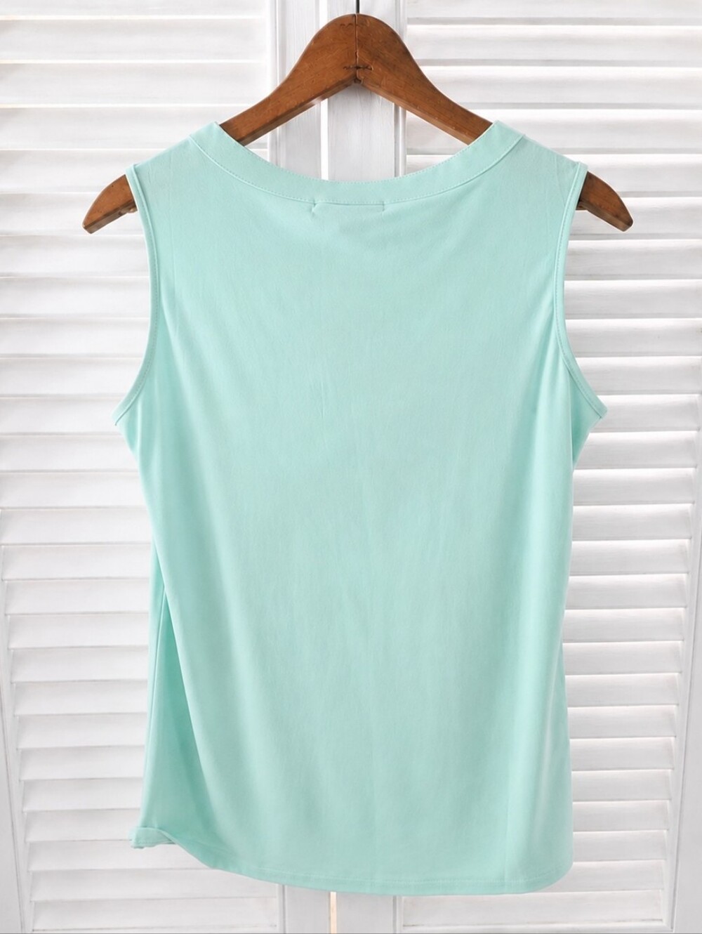 Notations Petite Mint Green Grommet Keyhole Tank Soft Stretch Y2K Coastal PM - Picture 3 of 8